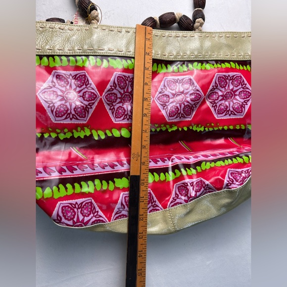 Plenty by Tracy Reese Red and Green Geometric Tote - Picture 7 of 9